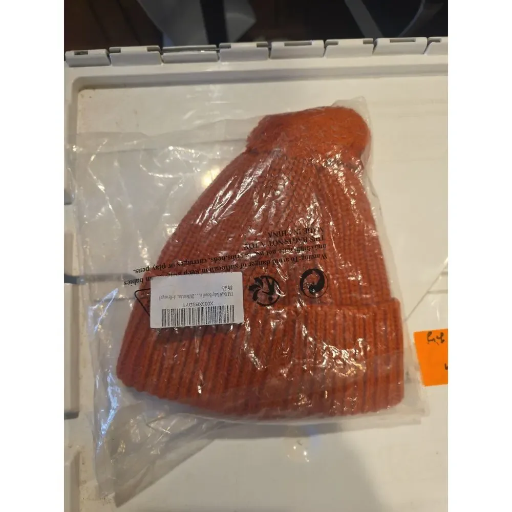 NWT Yatanam Baby Beanie Orange Reflective Cotton Sz 24 months‎